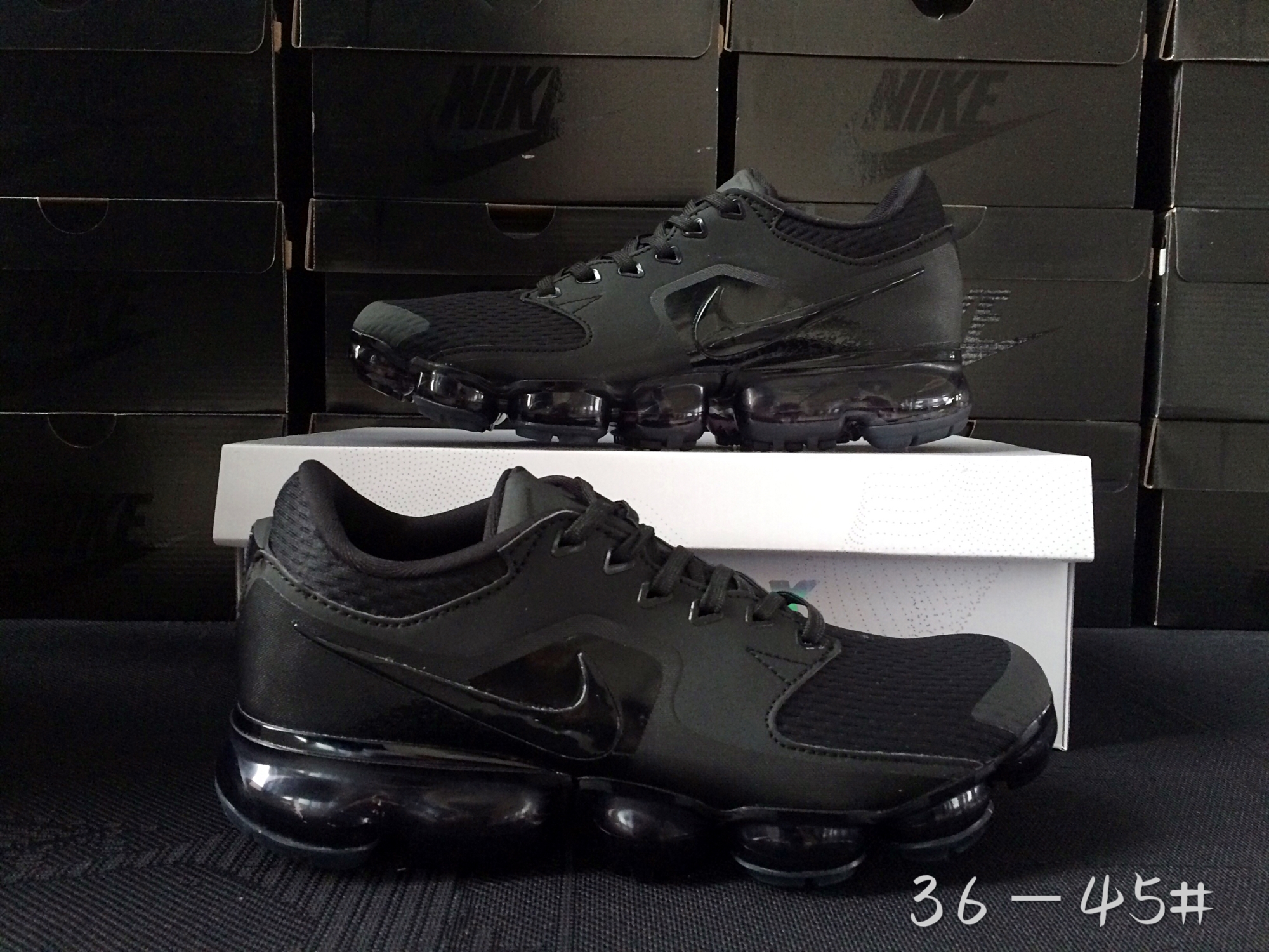 Men 2018 Nike Air Vapormax CS All Black Shoes - Click Image to Close